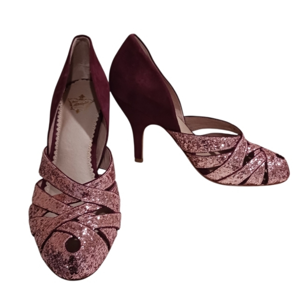 Miss Albright Dominique Suede Glitter Heels - Picture 2 of 13